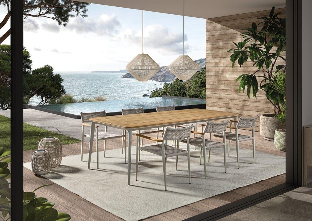 Hotel Outdoor Möbel: Stilvolle Esstischgruppe für Hotelgärten